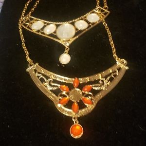 Very Pretty Pair of Handmade Bib Necklaces